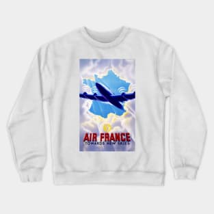 Vintage Travel Poster France Crewneck Sweatshirt